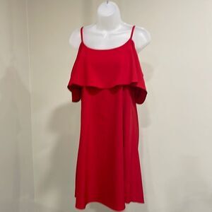 NWOT Bobeau Red Spaghetti Strap Cold Shoulder Dress.  Size M medium 8/10